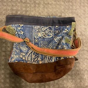 Lucky Brand Blue Bandana Paisley Hobo Bag
